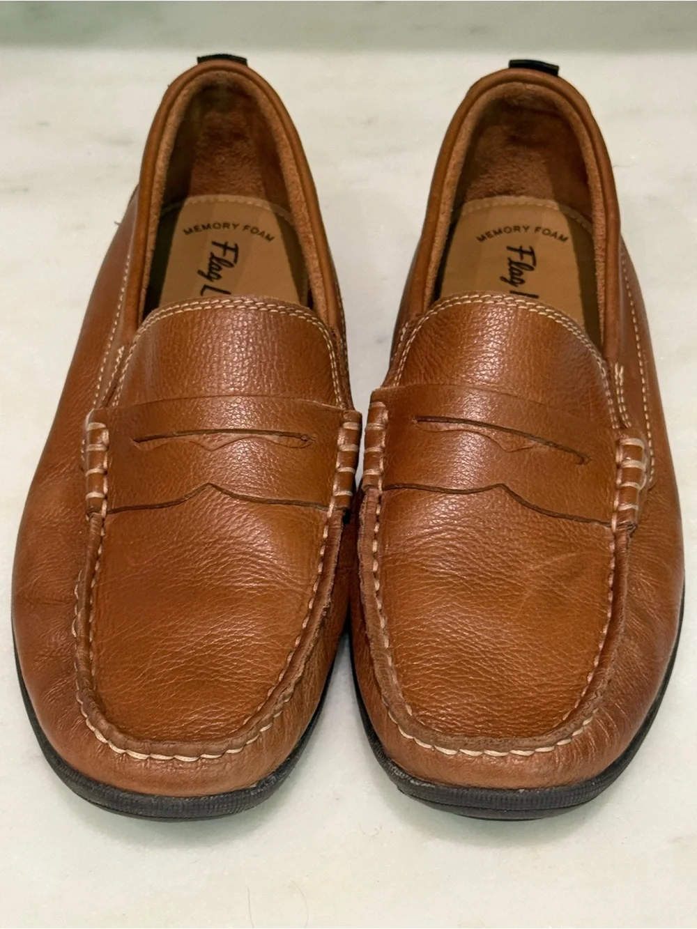 Flog Ltd. Kids' Tan Leather Penny Loafers